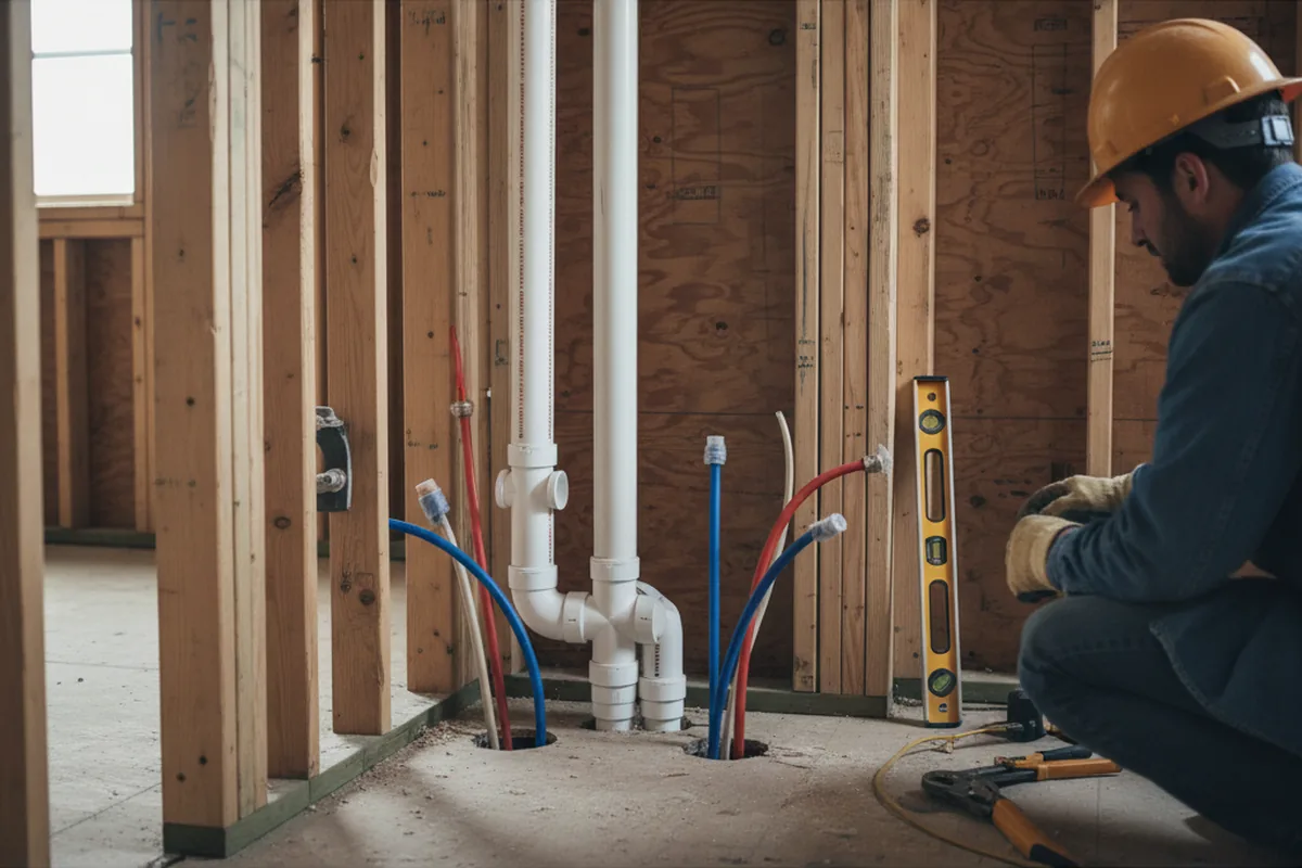 Drain and supply rough-in during Leak Detection in Mc Caysville